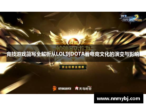 竞技游戏简写全解析从LOL到DOTA看电竞文化的演变与影响